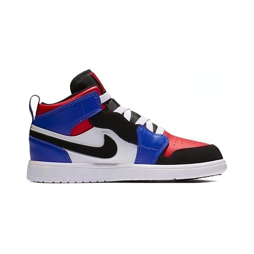 Jordan Air Jordan 1 Mid Alt Vintage Mid top Children's Basketball Shoes Red Blue Children Aged 3 7 Years Old AR6351-124