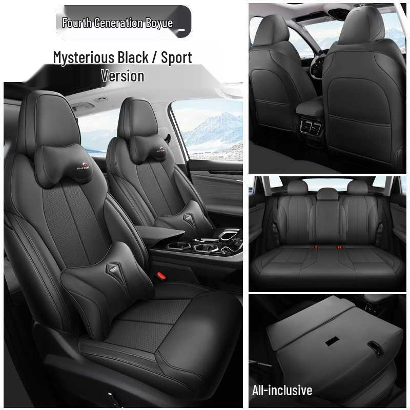 Breathable Perforated Leather Seat Covers for 2023-2025 Geely Boyue L: Full Coverage, Four Seasons Cushion