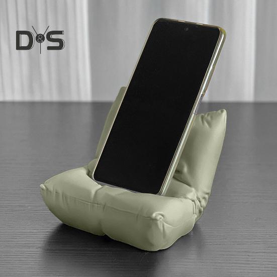 Pillow Shaped Phone Holder 3D Printed Pillow Phone Stand Portable Smartphone Holder with Charging Slot for Home Office Travel