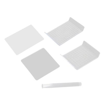 4 Stück Acrylplatte Tonmodellierbrett mit Acryl-Tonroller Tonwalze Tonformwerkzeug