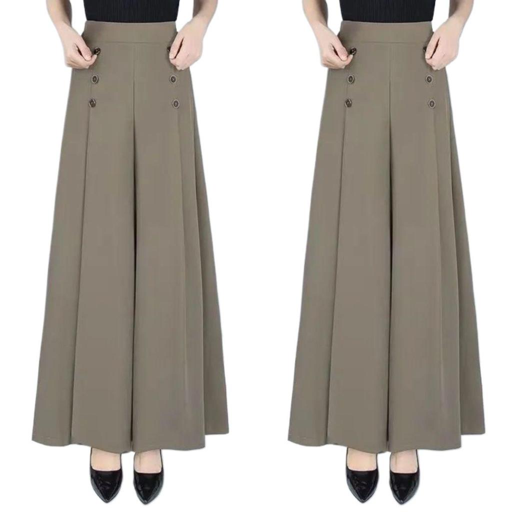 BOGO Summer Drapey Skirt Pants - New Chinese Style, Lightweight, Large & Plus Size Women's Casual Slimming Trousers