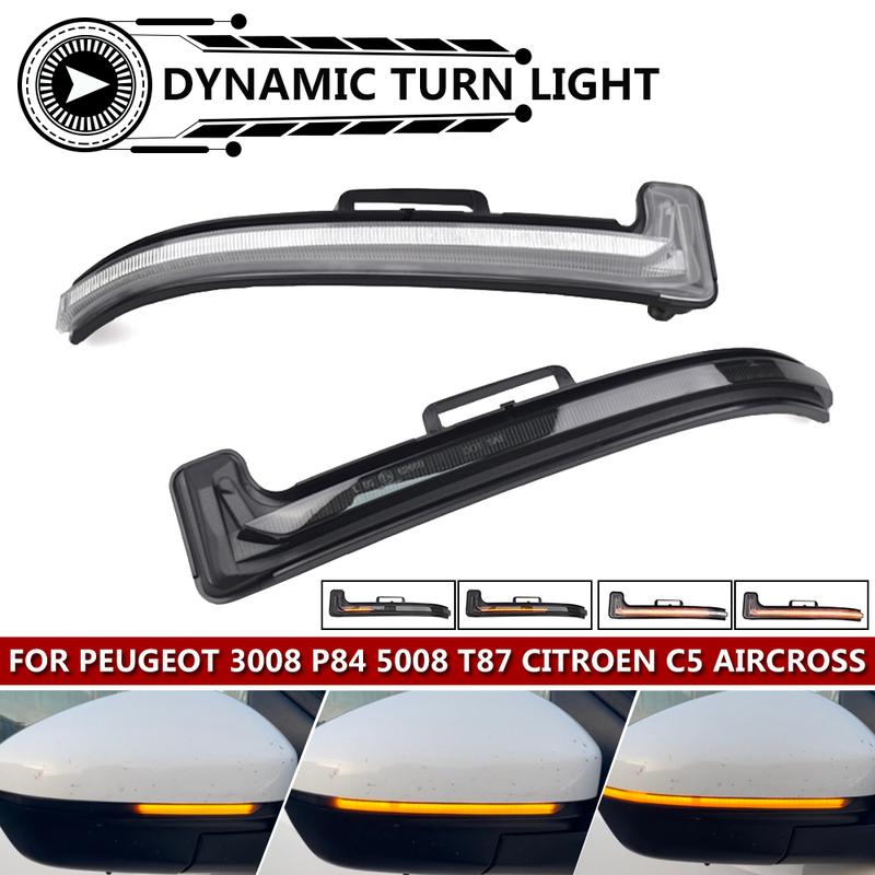Led Dynamic Side Wing Mirror Blinker Indicator For Peugeot 3008 5008 II Citroen C5 Aircross Rearview Turn Signal Lights