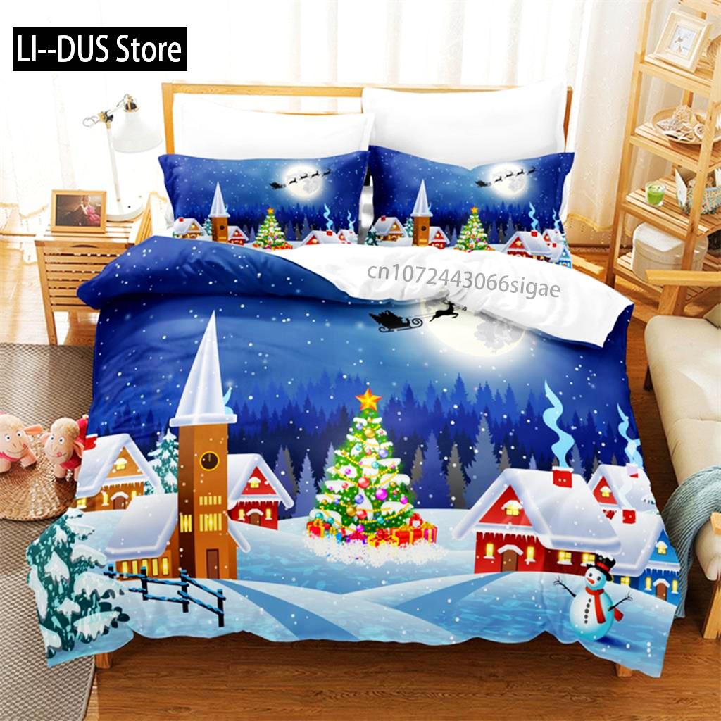 Christmas Decorations Bedding Set Duvet Cover Set 3d Bedding Digital Printing Queen Size Bedding Set Fashion Design