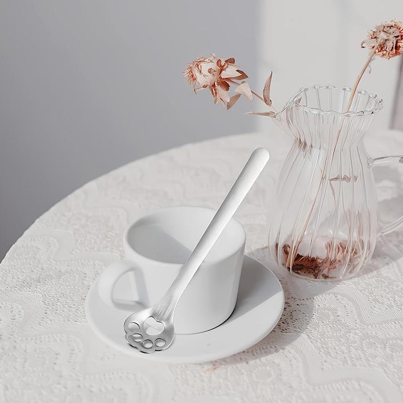 Stainless Steel Cat Claw Cookie Scoop Hollow Design Coffee Dessert Mixing Spoon Cake Dessert Spoon Kitchen Baking Gadgets