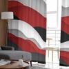 Rideaux transparents dégradés de vagues noires et rouges, pour salon, cuisine, fenêtre, chambre à coucher, Voile en Tulle