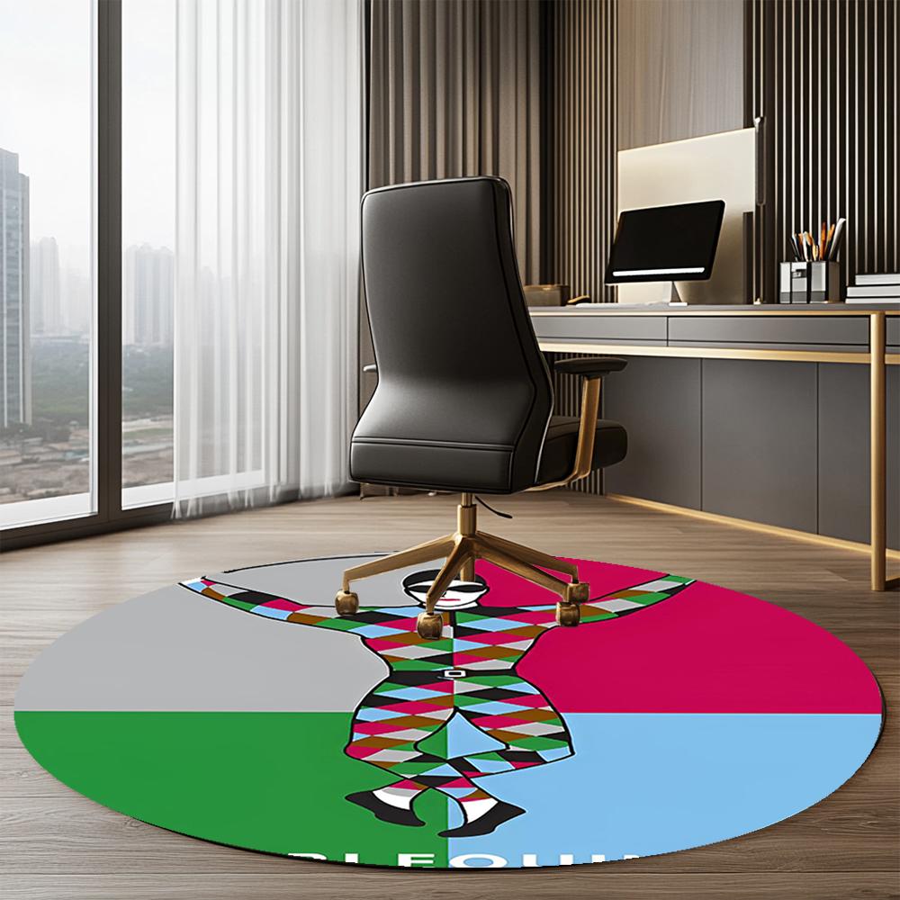 Harlequins Rugby Printed Round Rug Carpet Chair Rug Area Rug Entryway Doormats,for Office Chair Living Room Bedroom Kitchen Room.