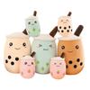 24cm Cute Fruit Drink Plush Stuffed Soft Pink Strawberry Milk Tea Plush Boba Tea Cup Toy Bubble Tea Pillow Cushion Kids Gift