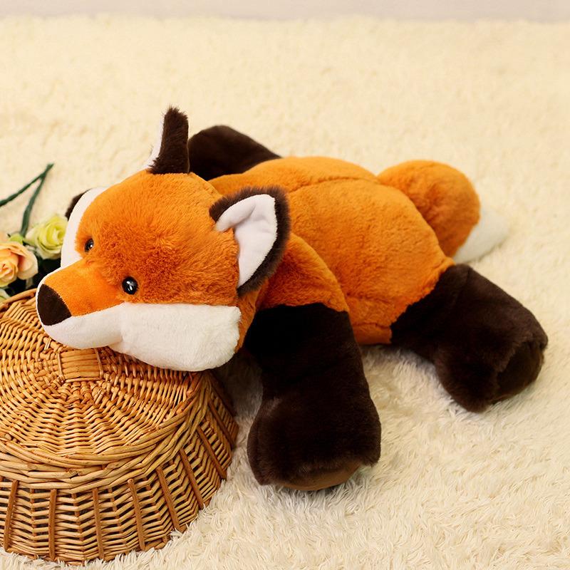 Cute fox throw pillow plush toy doll dinosaur dog doll children sleeping soothing doll