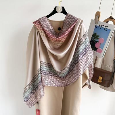 Nou Eșarfă de Mătase la Modă Bluză Eșarfă Decorativă Lanț Geometric Bloc de Culoare Eșarfă pentru Navetă Șal Protecție Gât