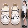 Girls' black single shoes, new spring and autumn princess shoes, leather shoes with soft soles for school performances, Korean-style children's shoes