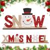 Christmas Table Decorations Wooden Sign, XMAS SNOW NOEL Tabletop Sign with Noel Base, Hollow Letter Centerpiece for Xmas Party Decor Holiday