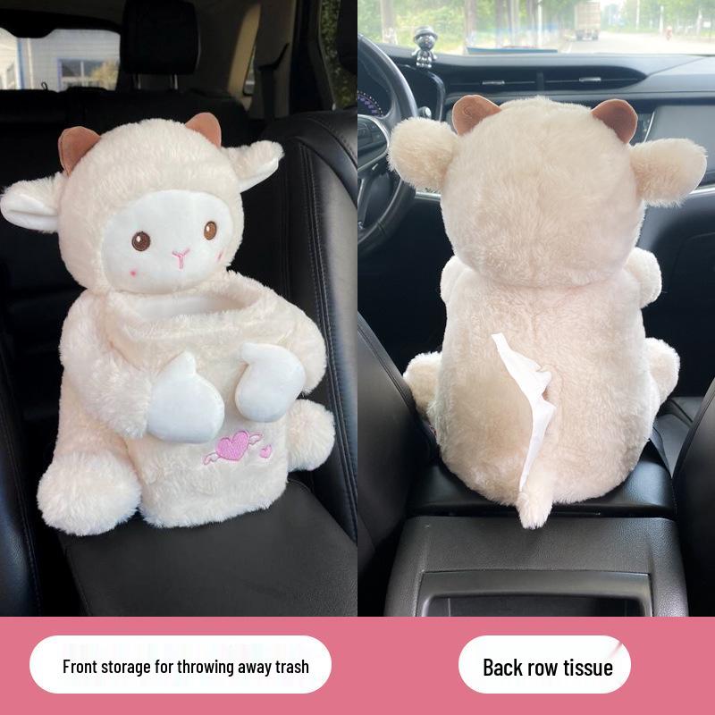 Creative Car Armrest: Two-in-One Tissue Holder & Trash Can - Cute Car Interior Decoration