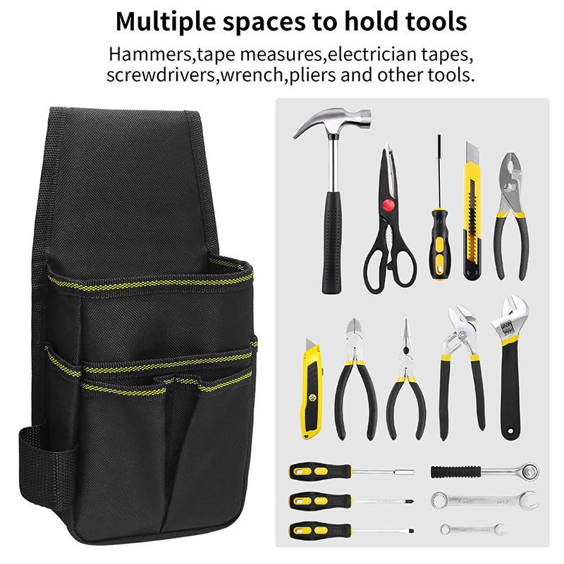 Multi-Functional Tool Waist Pouch xford Cloth Belt Storage Holder with 7 Pockets Adjustable Heavy Duty Utility Bag for Home DIY