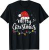 Merry Christmas Lights Red Santa Hat Xmas Family TShirt 100 Cotton ONeck Short Sleeve Summer Casual Mens Tshirt Streetwear