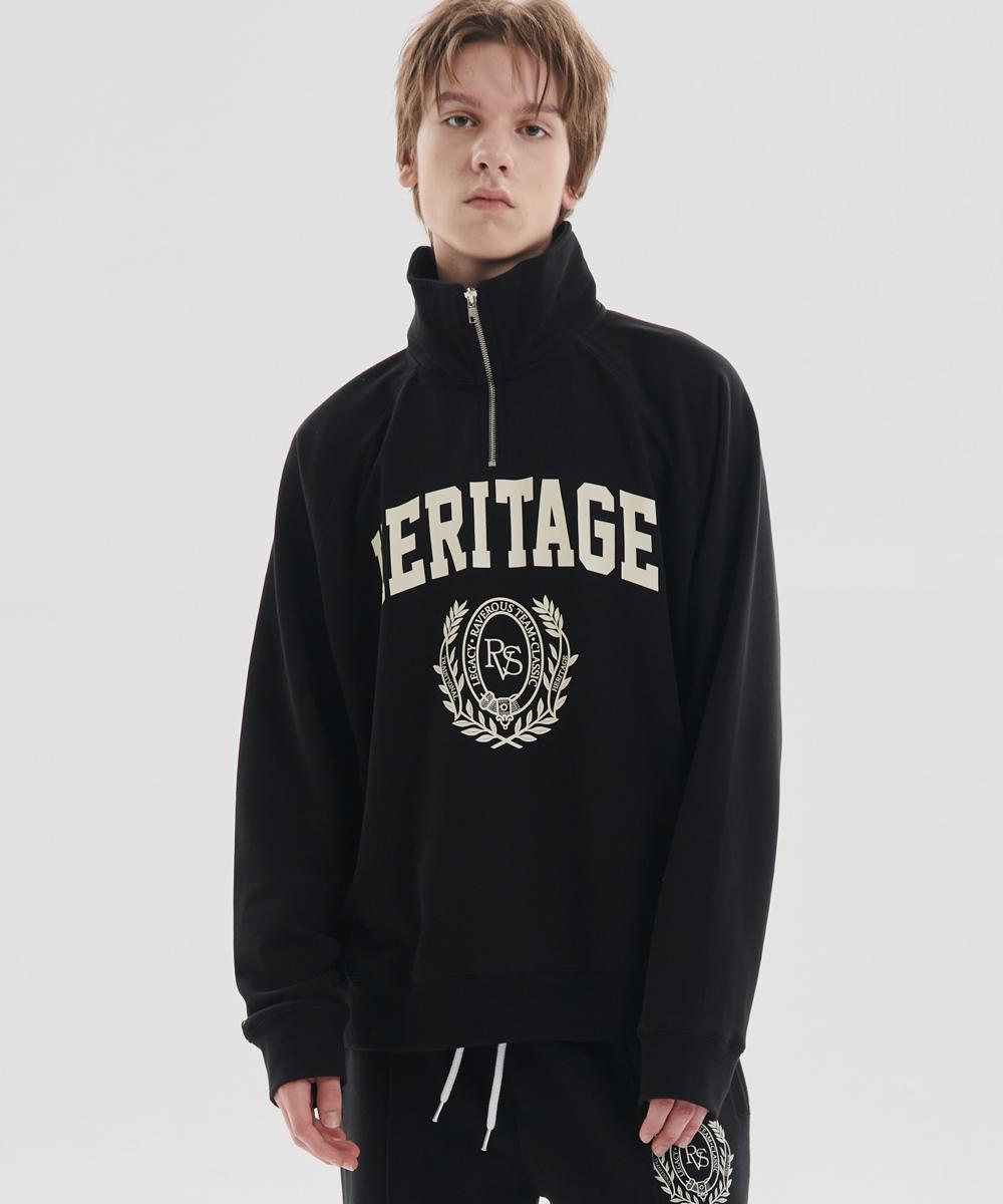 Raverous High-Neck Collared Sweatshirt Black 1