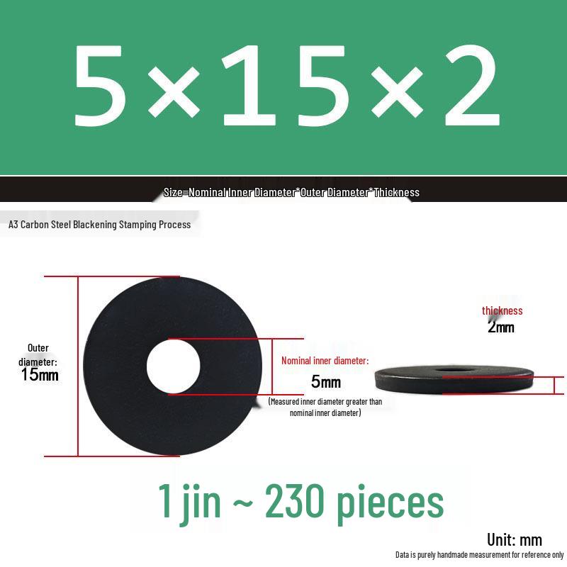 Black Oversized Thickened Round Metal Flat Washer Spacer for Home Use