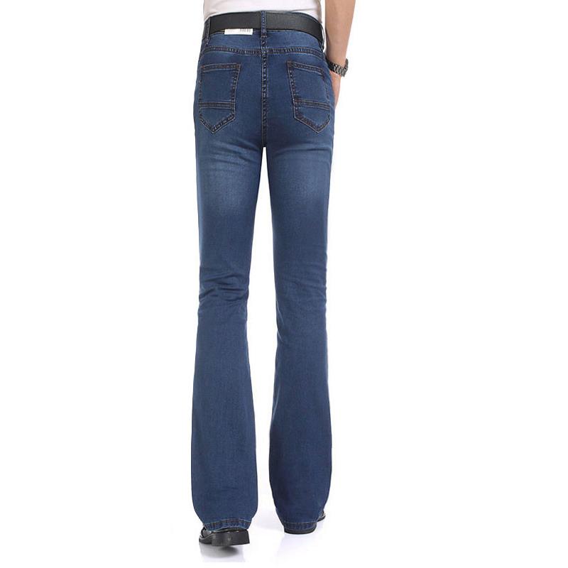 Men's Summer Thin Mid-Rise Elastic Flared Jeans Men's Slim Fit Flared Jeans