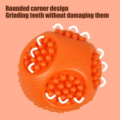 Pet Toy Convex Surface Sound Relief Interactive Indoor Play Dog Toy Bite-Resistant Molar Teeth Cleaning Rubber Pet Chew Toy