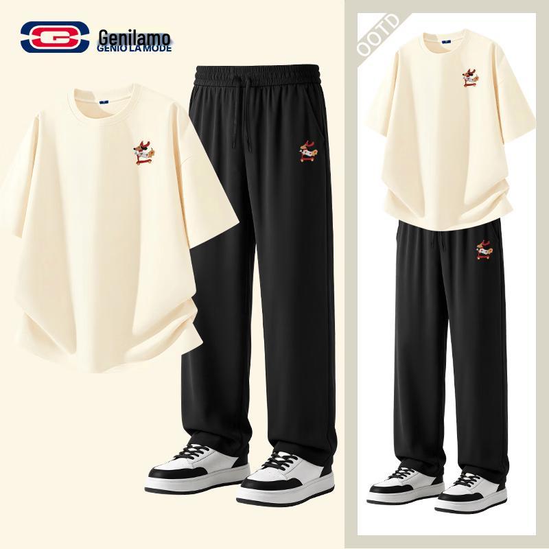 GENIOLAMODE Men s  Happy Sausage  Summer Sports Set L