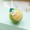 Hand-Knitted Apple & Persimmon Holiday Keychain Pendant
