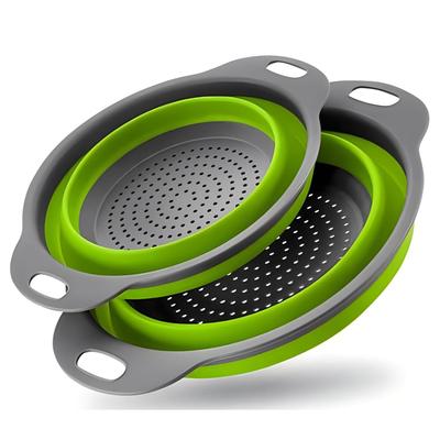 Kitchen Strainer Colander Set,2PCS  Food Strainers for Kitchen Collapsible Colander with Plastic Handles for Pasta and Spaghetti