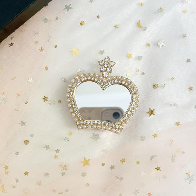 Pearl Mirror Bowknot Royal Crown Suport telefon drăguț Inel pentru Iphone Universal Android Suport telefon pliabil pentru doamnă, femei, fată