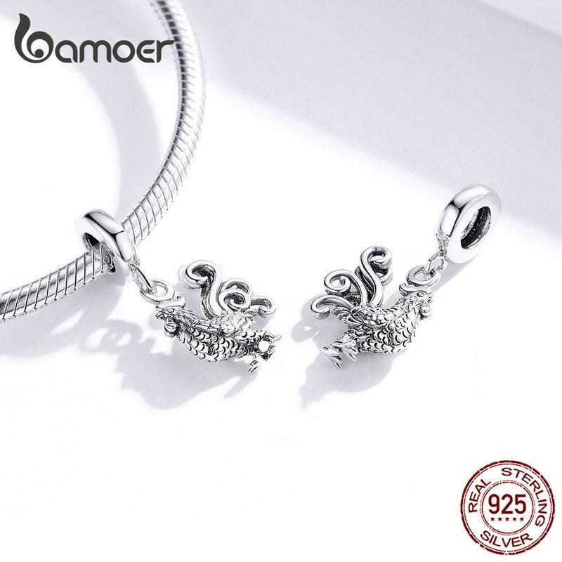 Bamoer Stříbrné šperky 925 Přívěsek slůně Kohout pes na originální náramek nebo náhrdelník