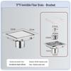15x15 Odor-Proof Invisible Floor Drain, 304 Stainless Steel, Concealed for Bathroom or Shower Room