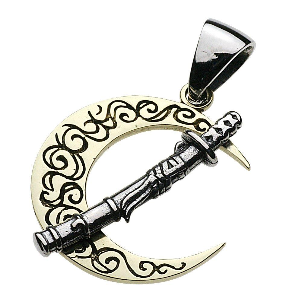 

Японский узор японский меч полумесяц кулон серебро p0415 [Cenote] [925 аксессуары]