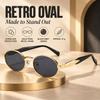 Women's Oval Metal Frame Sunglasses UV400 Full-Rim Street Style
