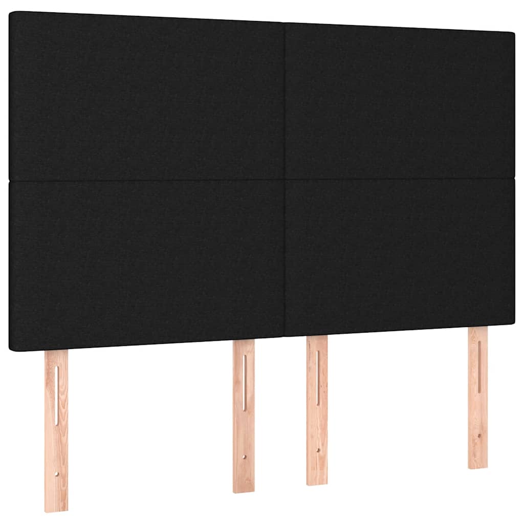 Box Spring Bed with Mattress Black 140 x 200 cm Fabric