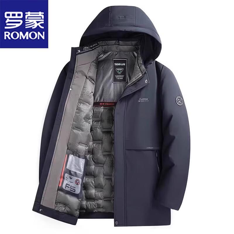 ROMON Men's Thickened Hooded Padded Jacket