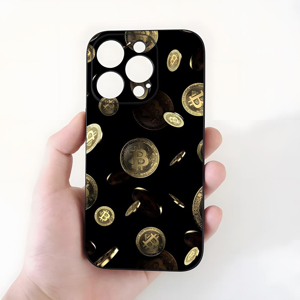 Luxury Bitcoin Phone Case For IPhone 17 Pro Max 15 Pro 16 14 Plus 12 13 Mini 11 Pro Shockproof Soft Cover