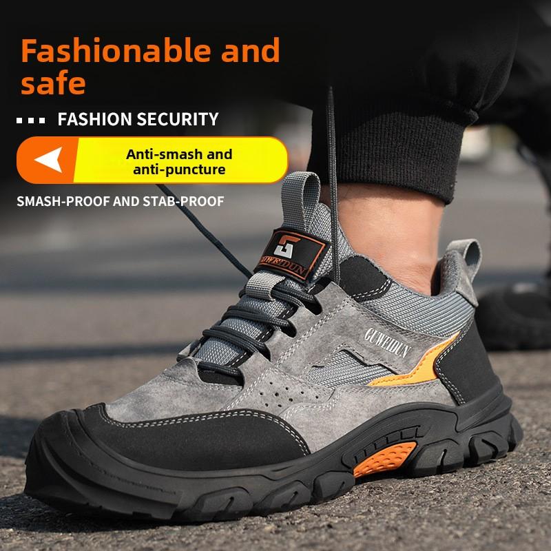 Plastic Toe Safety Boots Industrial Security Anti Smash Shoe Construction Anti-slip Work Shoes Comfortable Safety Shoes for Men