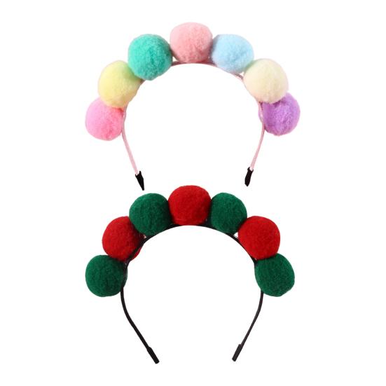 Headgear Mini Ball Design Ultra-Light Friendly to Skin Vivid Color Easy-wearing Dress Up Polyester Pet Cat Hair Hoop Party Decoration Headdress