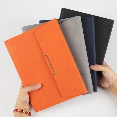 Triple-Buckle Faux Leather PU A5 Business Notebook - Portable, Multi-functional Storage Diary