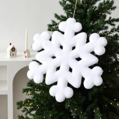 Simulation Christmas Snowflake Pendant White Artificial Christmas Snowflake  Christmas Season