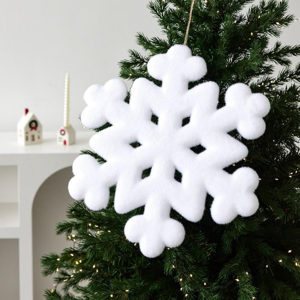Flocking Plush Hanging Snowflake Simulation Artificial Christmas Snowflake  Festive Scene