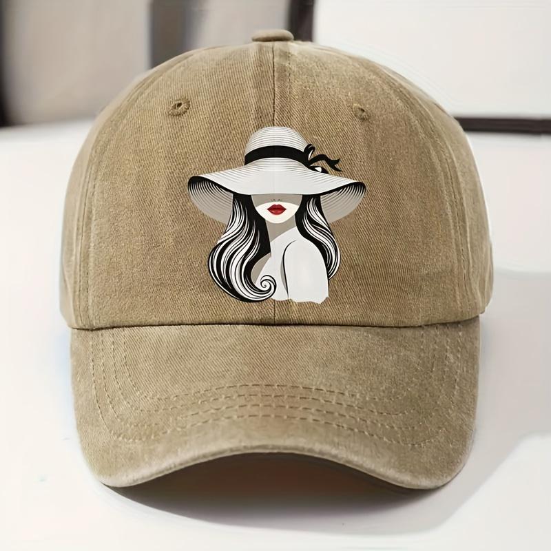 1pc Elegant Baseball Cap - Retro Women's Face Silhouette, Lightweight Sun Hat for Women & Men, Everyday & Formal Events