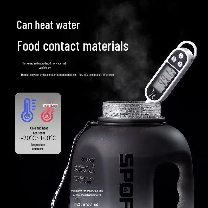 Große Sportwasserflasche mit Farbverlauf Schwarz