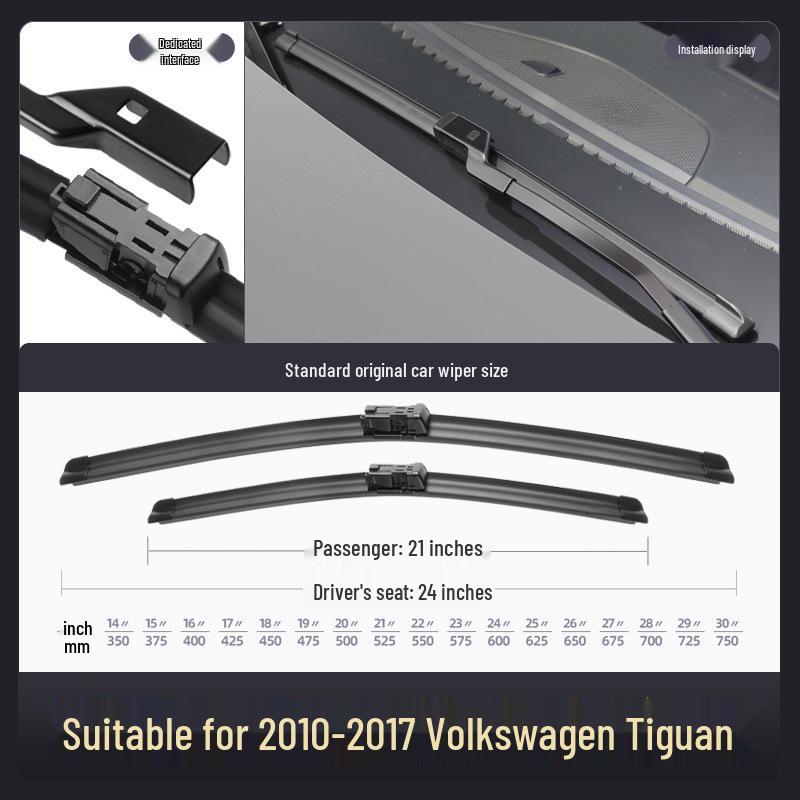 Резиновая полоска стеклоочистителя Volkswagen Tiguan 12 Volkswagen Tiguan 2010-2017 Set (Front Wipers)
