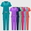 Medizinische Damen Krankenschwester Scrub Set Taschenhose OP-Saal Schönheitssalon Arbeitskleidung