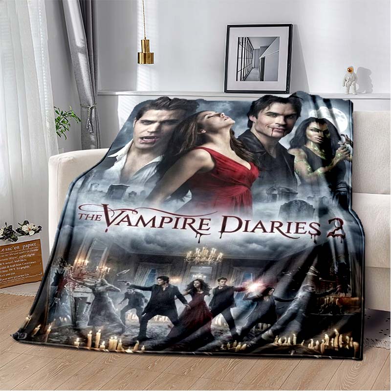 The Vampire Diaries Elena Poster Print Soft Flannel Throw Blanket Warm Sofa Couch Bed Home Decor Cover For Vampire Diaries Fans