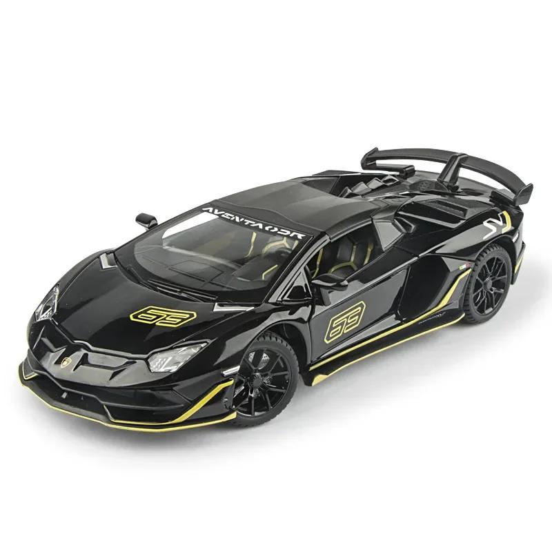 1:24 Lamborghini Aventador SVJ 63 Alloy Model High Simulation Diecast Metal Toy Vehicles Car Model Sound and Light Children Gift