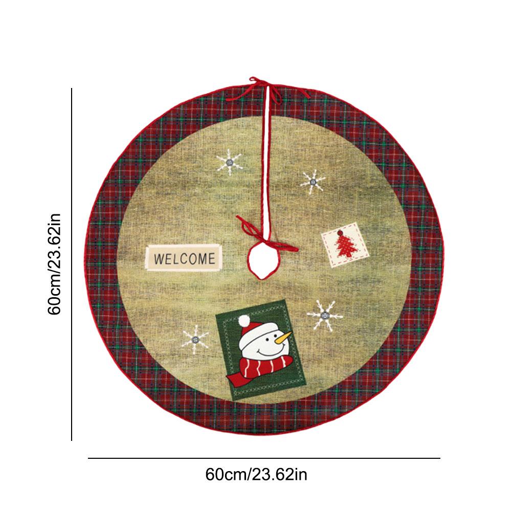 

60Cm Christmas Tree Skirt Santa Claus Snowmen Xmas Soft Cover Mat Xmas Tree Skirt Mat Winter Holiday Tree Mat Decoration