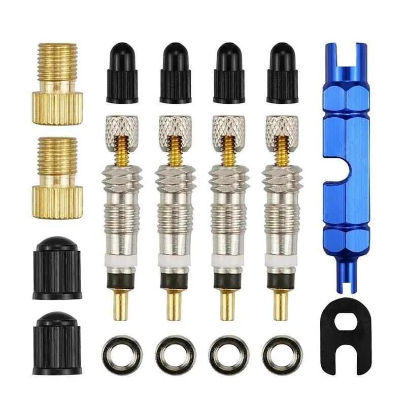 18-teilige Fahrrad-Reparaturwerkzeug-Sets Presta-Ventilkern-Set Fahrrad Schrader-Ventilschlüssel Tubeless-Reifenheber MTB-Reparaturwerkzeuge