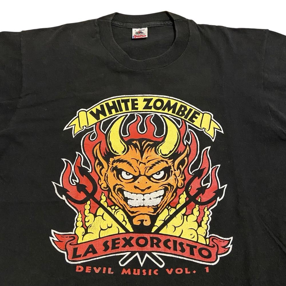 Vintage White Zombie Shirt Large 90s La Sexorcisto Devil Music IM0633 Unisex T-Shirt M