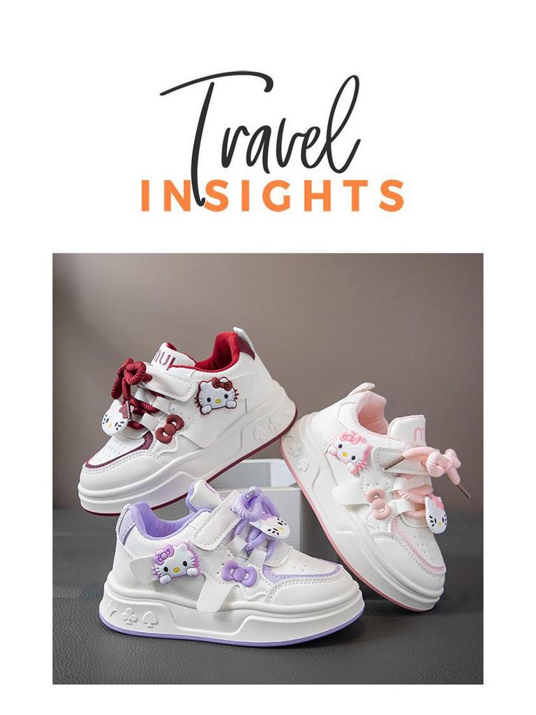 Girls' 2026 Spring/Autumn Breathable Cartoon Sneakers - Thick Sole, Non-Slip, Casual Running Shoes