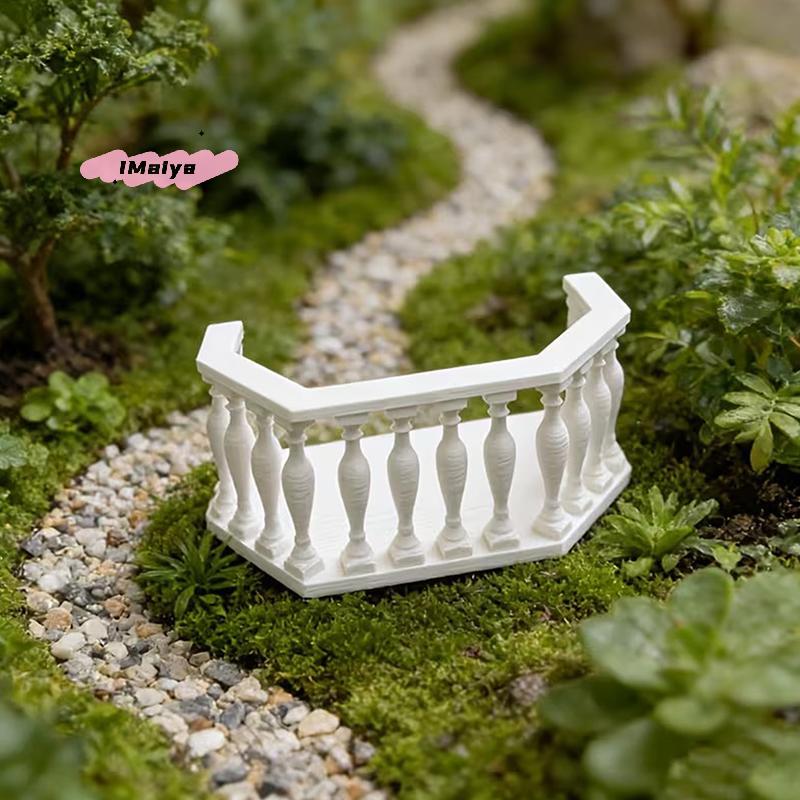 M-Miniature Dollhouse Balcony With Railing European Balcony Suitable For Collectors, Miniature Scenes, DIY Dollhouse Accessories