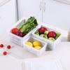 Kitchen Refrigerator Crisper Food Preservation Box 1.5L White Sealed Storage Container Transparent Drain Board Fruit Vegetable